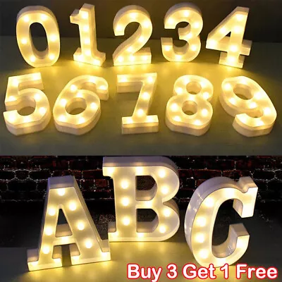 Large LED Light Up Alphabet Letters Plastic Numbers Standing Party Birthday BAR • £5.99