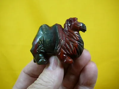 (Y-CAM-700) CAMEL Camels RED BLACK Gem Stone Gemstone Carving Zoo • £18.76