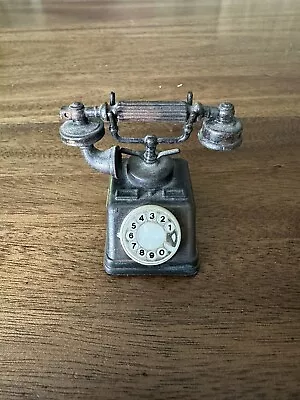 Vintage Miniature Die Cast Metal TELEPHONE PENCIL SHARPENER 2” • $2.95