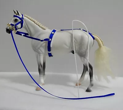 £22 • Buy Lunging Lunge Set Royal Blue Halter Bridle Breyer Classic 1:12 Horse NOT Incl.