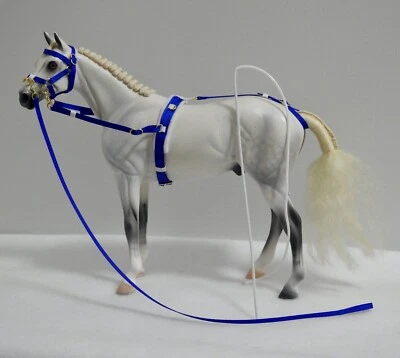 £22 • Buy Lunging Lunge Set Royal Blue Halter Bridle Breyer Classic 1:12 Horse NOT Incl.