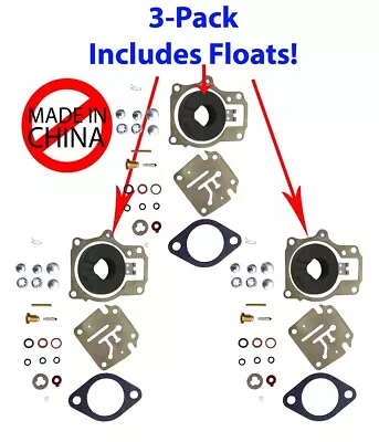 Johnson Evinrude Triple Carb Carburetor Repair Kit W/ FLOAT 50 55 60 65 70 75 HP • $37.15