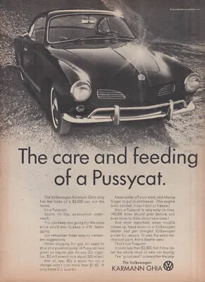 The Care & Feeding Of A Pussycat - Volkswagen Karmann Ghia Ad 1966 R&T • $9.99