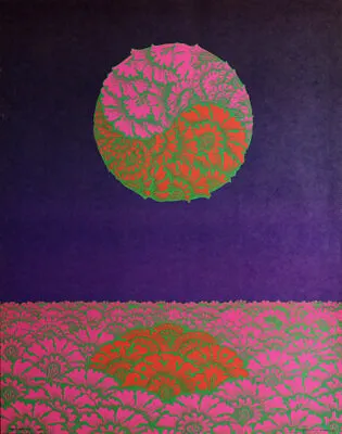 1967 Neiman Marcus Psychedelic Poster Show Victor Moscoso Neon Rose B2 SHARP! • $149.99