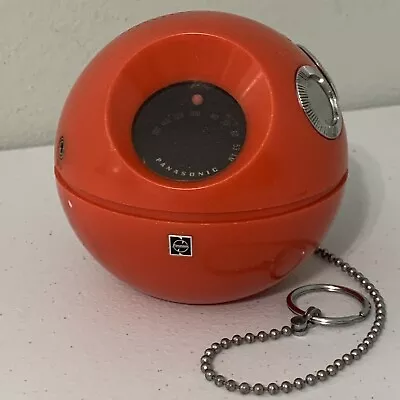 Vintage Space Age Orange/Red  1970s Panasonic R-70 Panapet Ball Radio Works • $54.95