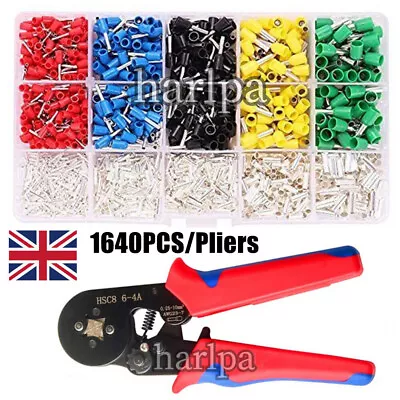 1640pcs Cable Cord Pin End Bootlace Ferrule Terminal Wire Crimp Connector Kit • £13.99