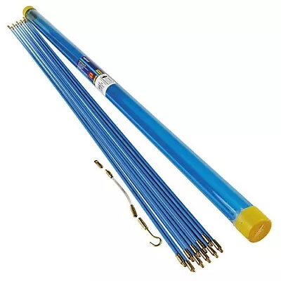 CABLE INSTALLATION ACCESS KIT 10 X 1M DRAW RODS FOR PULLING ELECTRIC CABLES • £16.99