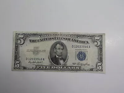 Silver Certificate 1953 5 Dollar Bill Paper Money One Currency Blue Seal Note • $5.50
