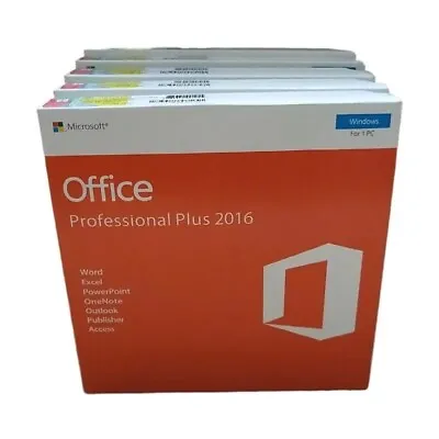 Microsoft Office Professional Plus 2016 Dvd+product Keycard Factory Sealed • £54