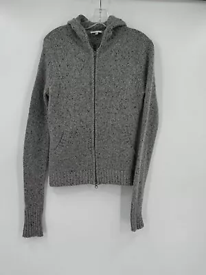 Vince Womens Heather Gray Cashmere Long Sleeve Zip Up Hooded Sweater Sz M • $67.15