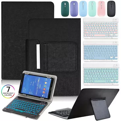 For Blackview 80 70 7 8 10 11 WiFi Pro 10.1  Tablet Backlit Keyboard Case Mouse • £17.99