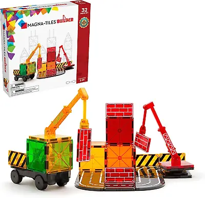 MAGNA-TILES Builder 32-Piece Magnetic Construction Set New Toy Gift • $55.99