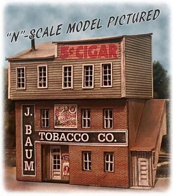 Bar Mills (N-Scale) #0371 J. BAUM Tobacco Company - Laser Cut Building Kit • $44.95