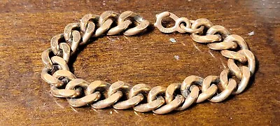 Vintage Copper Heavy Curb Link Chain Bracelet ~ 8.25 Inches • $24.99