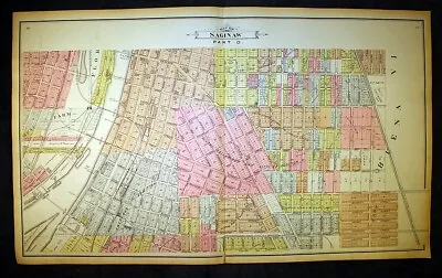 1896 Plat Map City Of Saginaw Michigan Part D East Side North Section • $24.50