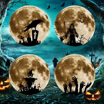 Luminous Halloween Wall Stickers Room Home Decor Glow In The Dark 3D Moon Decal • $7.99