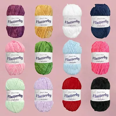 James C. Brett Flutterby Chunky - 100g - Various Colours UK Polyester Baby • £3.49