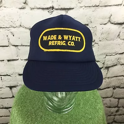 Wade & Wyatt Refrig Co. Ball Cap Hat Blue Gold SnapBack Vintage • $10