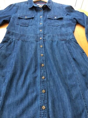 £17.50 • Buy Brakeburn Women’s Blue Denim Button Through Long Sleeved Shirt Dress Size 10 NWT