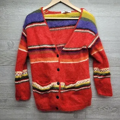 $22.50 • Buy Cambridge Dry Goods Mohair/Wool Striped Cardigan Womens Size Medium