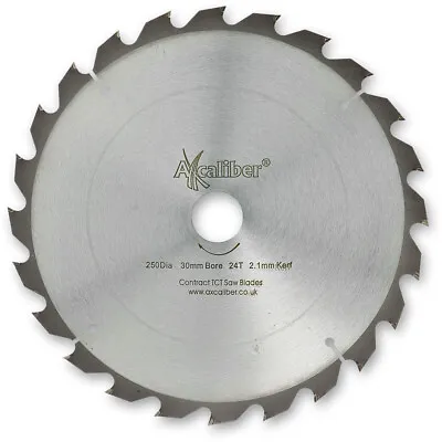 Axcaliber Contract TCT Saw Blade Thin Kerf - 250mm X 2.1mm X 30mm 24T • £19.98