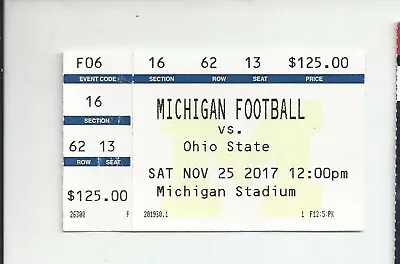 2017 Michigan Ohio State Original College Football Ticket Stub NCAA • $4.99