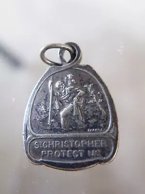Vintage ST CHRISTOPHER PROTECT US Religious Medal Made In France FREE SHIP • $14.99