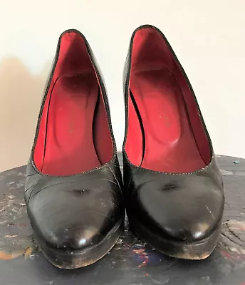 Great Women's Jamie Mascaro Leather Stilettos Size 37 / Uk 4 Black • £35