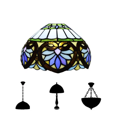 £50 • Buy Multicolor Tiffany Style Table Ceiling Pendant Lamp Shade 10 Inch Hand Art Glass