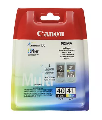Genuine Canon PG40 & CL41 Black & Color Ink Cartridges PG-40 & CL-41 0615B036AA • £45.40