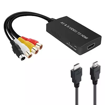 SVideo To HDMI Converter S-Video And 3RCA CVBS Composite To Audio Video Conv... • $30.99