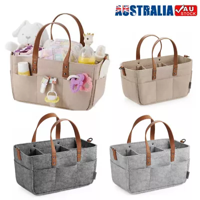 Baby Diaper Organizer Portable Holder Bag Felt Car Caddy Nappy Bag Storage Bin • $16.97