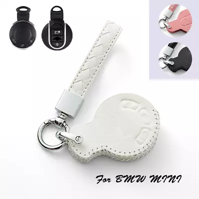 For MINI Cooper Countryman Clubman Genuine Leather Car Key Fob Case Cover Shell • $23.80