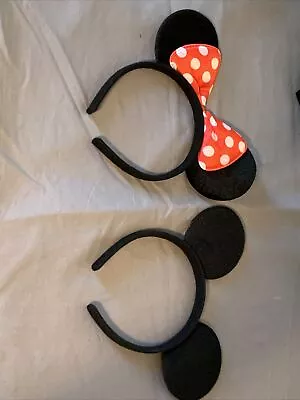 Minnie And Mickey Mouse Ears Headbands Adult Kid Halloween Costume Black Red • $6.99