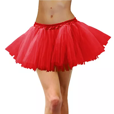 Red Tulle Tutu Skirt Costume Adult Christmas 80s Sports Team Standard Plus Size • $37.95