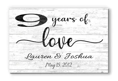 Personalized Years Of Love Anniversary Sign Gift For Couple Boho Décor 1-80 Year • £46.25