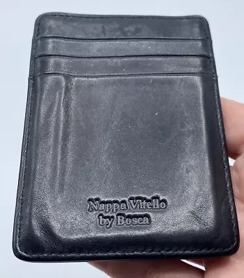 Bosca Nappa Vitello Deluxe Front Pocket Wallet Black Magnetic • $35