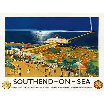 Travel Tourism Transport Rail Southend Pier Beach Fairground Uk Fine Art Print P • £11.99