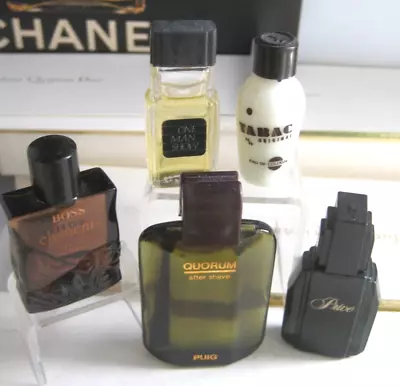 🎁5pc Lot Vintage Mini EDT MEN Cologne Boss Elements Bogart One Man Show Qourum • $33