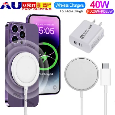 $13.99 • Buy Magnetic Fast Wireless Charger Pad For IPhone 15 14 13 Pro Max Magsafe Power Aus