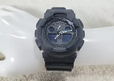 Casio Men's Watch G-Shock Black Resin Strap GA100-1A1 SHOCK RESIST WR 20 BAR NEW • $69.99