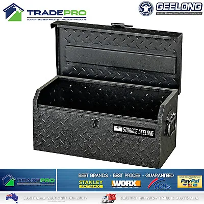 $75 • Buy Toolbox Geelong® Trade Tool Box Chest 48cm Black Grey Steel Lockable Ute Storage