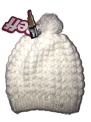 Neff Brooklyn Women’s Chunky Knit Pom Beanie White One Size New • £14.48