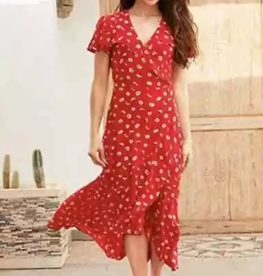 Joe Browns Midi Dress / Red / Daisy Print / Size Medium/ Size 10 / New With Tags • £20