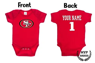 San Francisco 49ers Red Homemade Baby Bodysuit. • $20