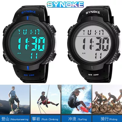 Men's Waterproof Wristwatch Digital Sports Watch Military Tactical LED Backlight • $6.99