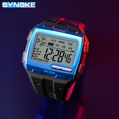 Fashion Military Men's Waterproof Sport Digital Watch LED Backlight Wristwatch • $10.19