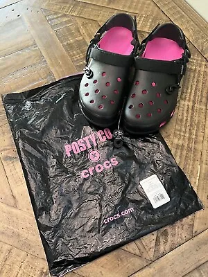 Post Malone X Crocs Duet Max Clog Black Pink Mens Sz 13 • $99.99