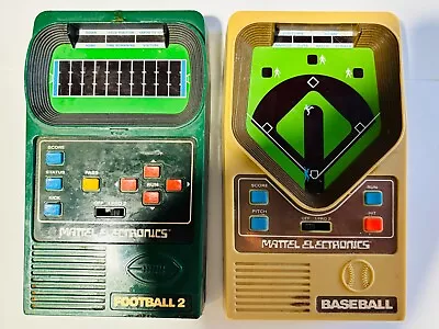 Tested! Original 70’s Retro Mattel Handheld Electronic Games Football 2 Baseball • $67.50