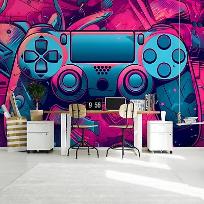 GAMING GAME PAD YOUTH BOY Photo Wallpaper Wall Mural Modern Children's Room • £40.90